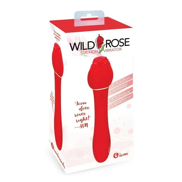 Wild Rose Suction Vibrator - Red