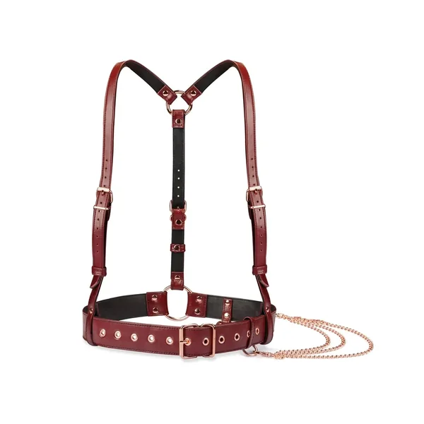 Wine Red Collection Leather Body Harness