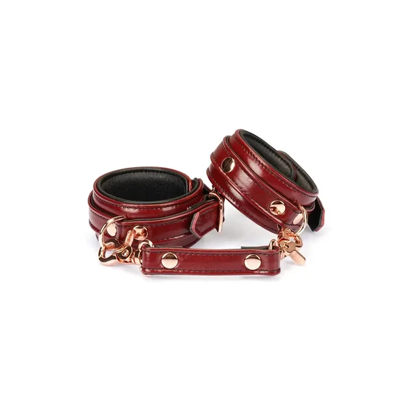 Wine Red Collection Leather Narrow Handcuffs