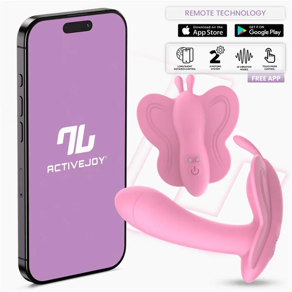 Wingy Butterfly Vibrator with App Pink