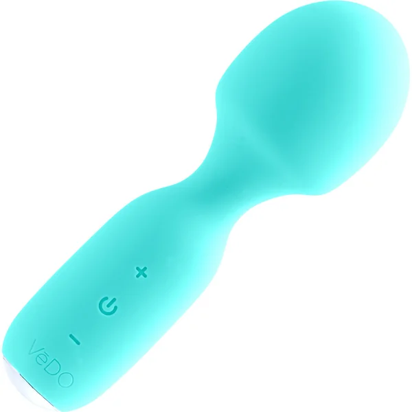 WINI Rechargeable Silicone Waterproof Mini Wand Vibrator By VeDO - Tease Me Turquoise