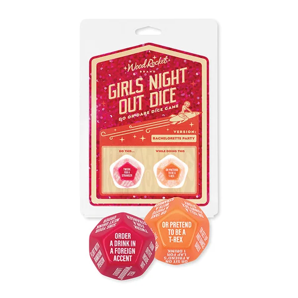 Wood Rocket Girls Night Out Do or Dare Dice Game - Red