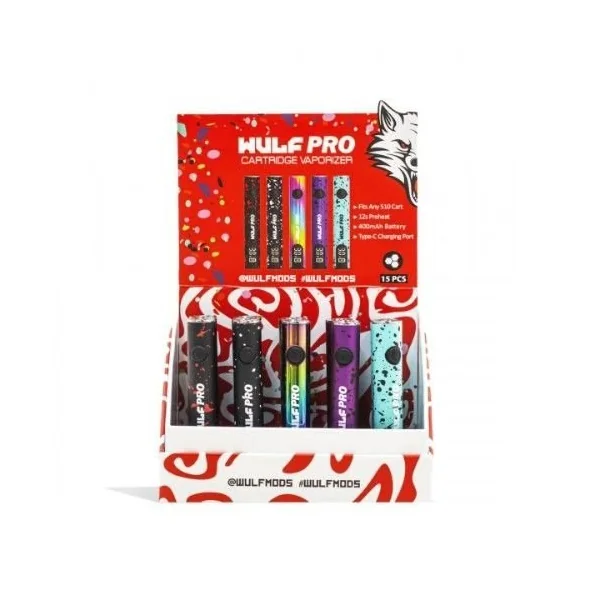Wulf Pro Cartridge Vaporizer 15ct Display