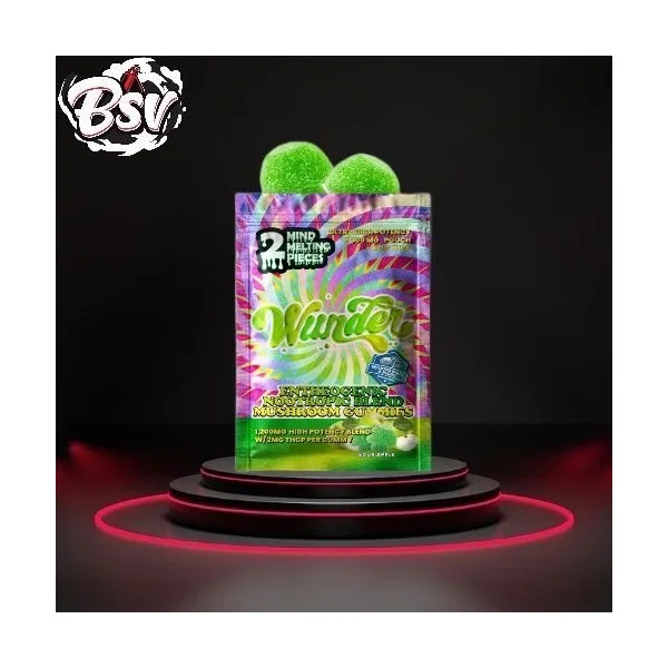 Wunder Mushroom Blend 1200mg Gummies 10ct Sour Apple