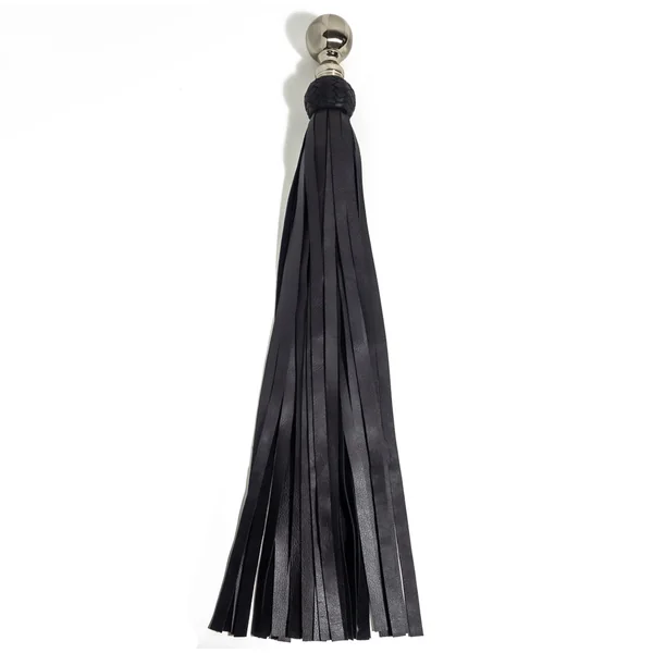 Zorba Leather Flogger With Round Metal Handle