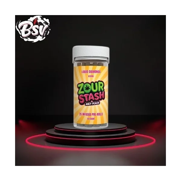 Zour Stash Liquid Diamond 2g Pre-Rolls 10ct Juicy Peach